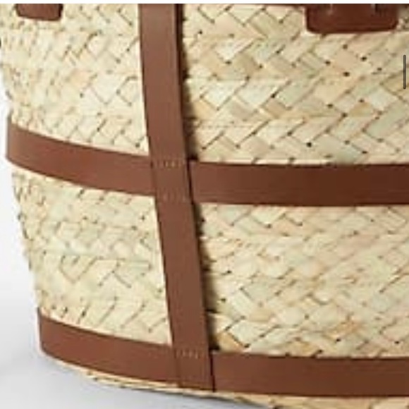 J.Jill leather trimmed drawstring basket tote - Picture 6 of 10